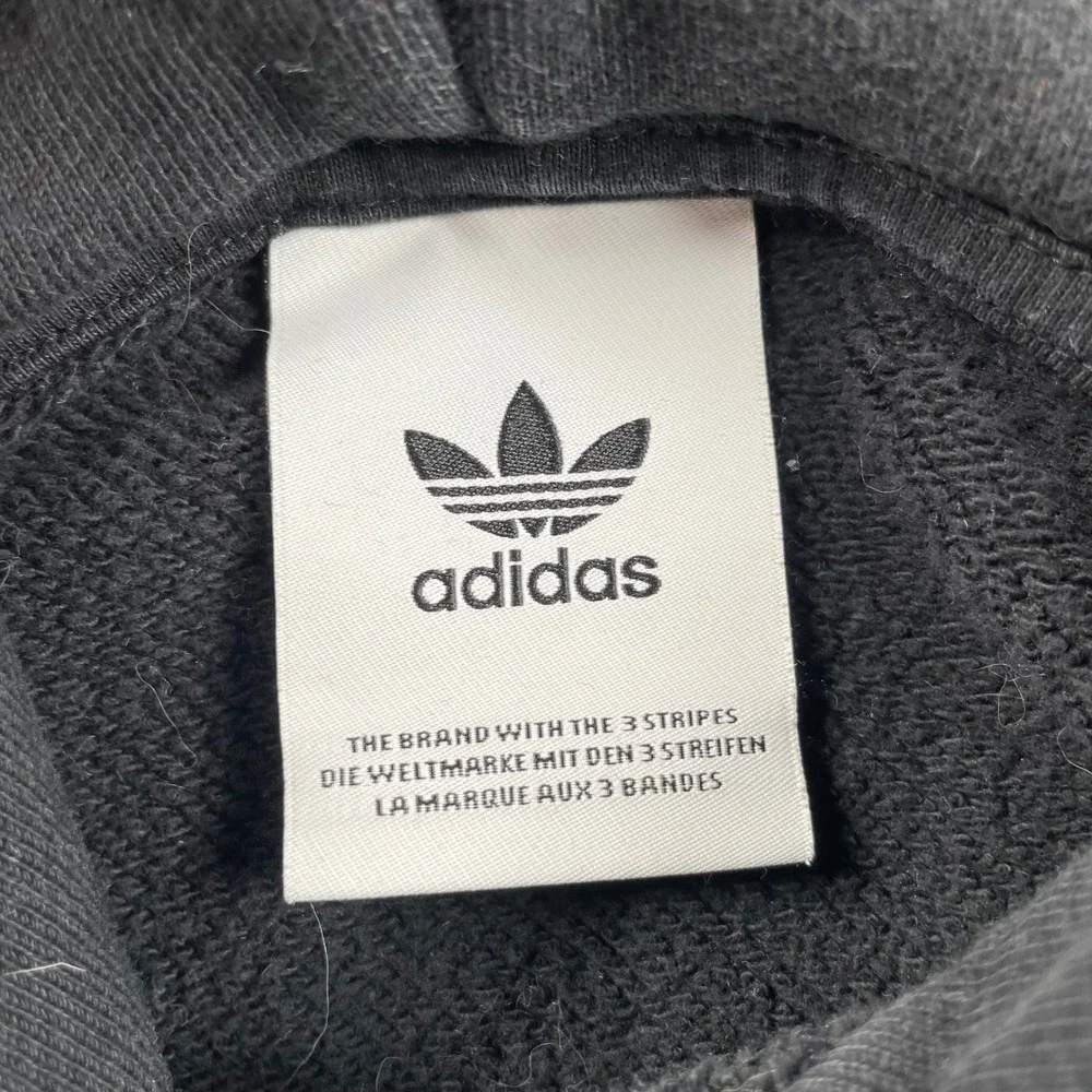 Adidas Originals Trefoil Hoodie Mens Black White Logo Pullover Sweatshirt